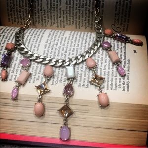 Blingy Pink and Orange Worthington Statement Necklace NEW